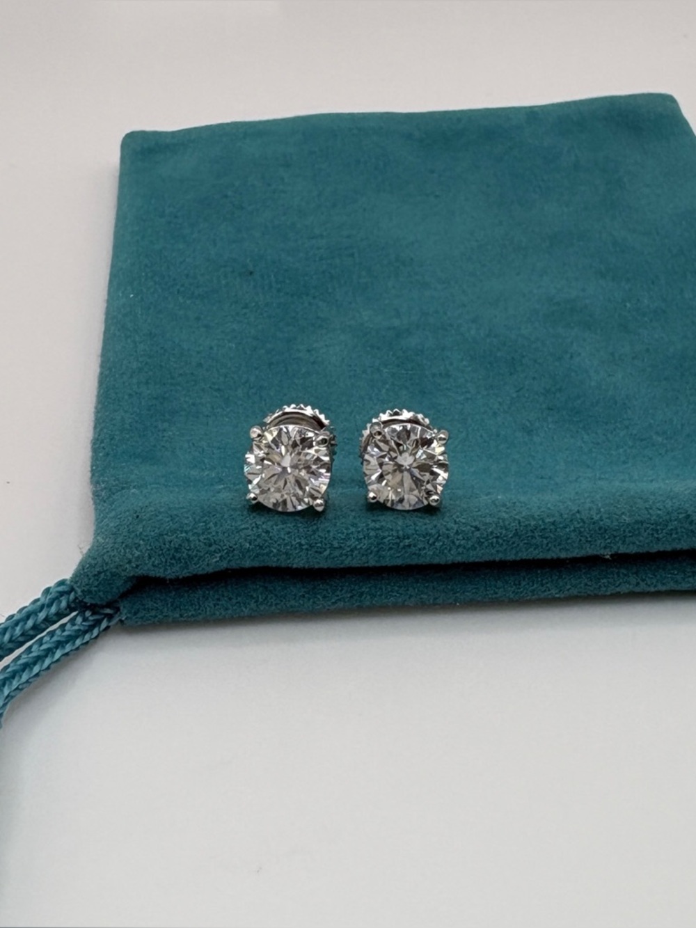 6mm VVS1 Moissanite Stud Earrings 1.5 TCW 925 Silver|Classic Solitaire ScrewBack